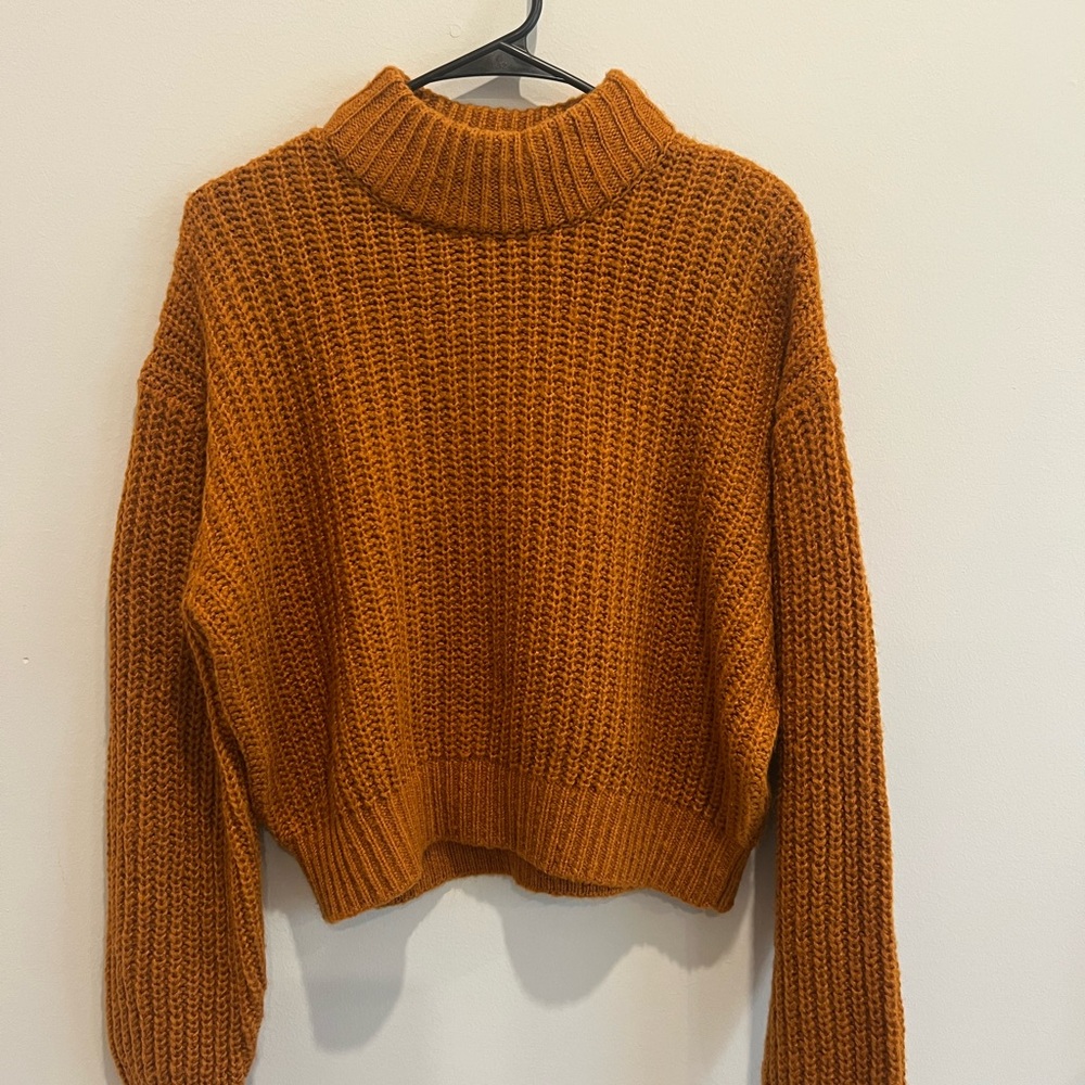 Burnt Orange Chunky Knit Sweater